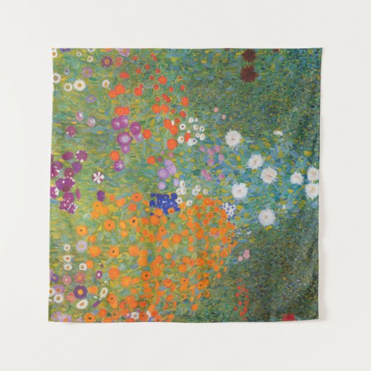 Hütte Gustav Klimt Blumengarten Wandteppich (Vorderseite (Horizontal))