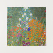 Hütte Gustav Klimt Blumengarten Wandteppich (Vorderseite)