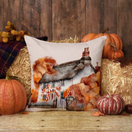 Hütte Herbsthaus Herbstpilz Kissen