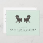 Hütte Hochzeit Datum speichern // Postkarte (Vorne/Hinten)