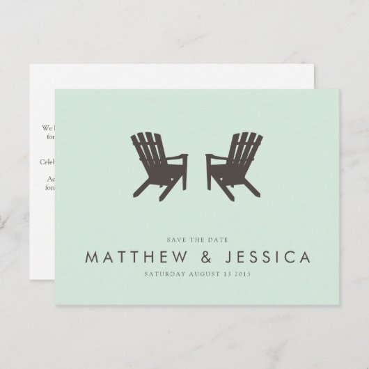 Hütte Hochzeit Datum speichern // Postkarte (Vorne/Hinten)