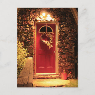 Hütte House Door Postkarte