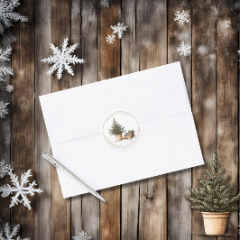 Hütte Hygge Round-Rücksendeadresse-Aufkleber Runder Aufkleber