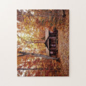 Hütte im Fall Farbige Wälder Puzzle (Vertikal)