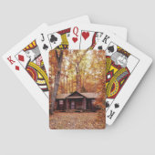 Hütte im Fall Farbige Wälder Spielkarten (Rückseite)