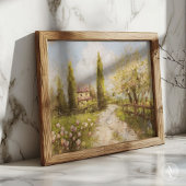 Hütte im Frühjahr Landschaft Vintag Landhaus Poster