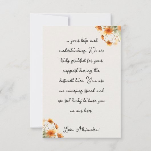 Hütte im Herbst Dankeskarte (Rückseite)