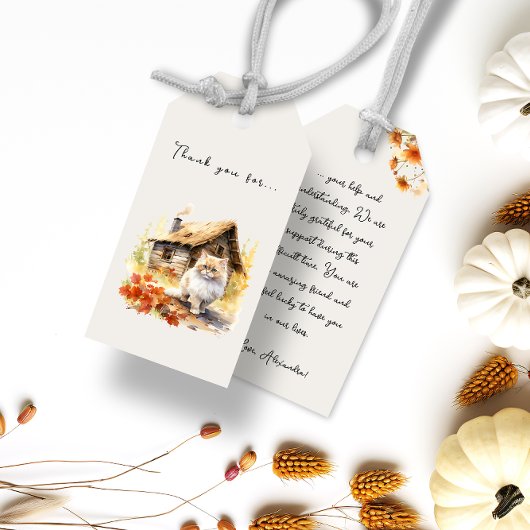 Hütte im Herbst Geschenkanhänger