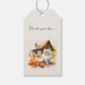 Hütte im Herbst Geschenkanhänger (Vorderseite)