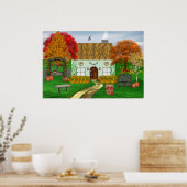 Hütte im Herbst Poster (Küche)