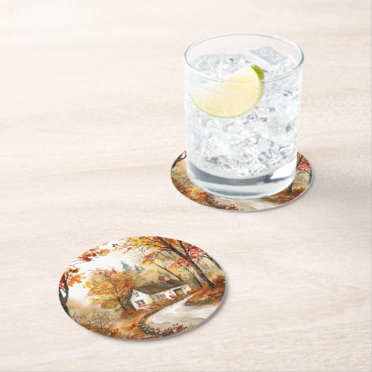 Hütte im Herbst Untersetzer (Vor Ort)