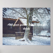 Hütte im Schnee Poster (Vorne)