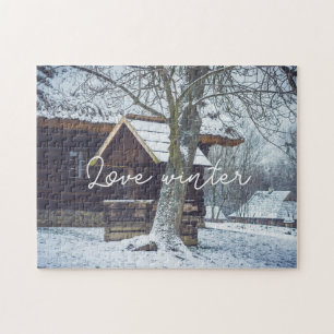 Hütte im Schnee Puzzle