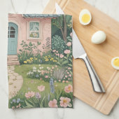 Hütte im Wald Geschirrtuch (Viertel Falte)