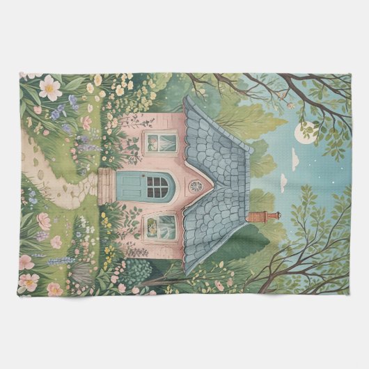 Hütte im Wald Geschirrtuch (Horizontal)