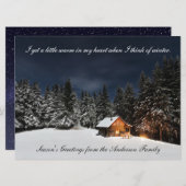 Hütte im Wald - Grüße Karte der Saison (Vorne/Hinten)