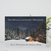 Hütte im Wald - Grüße Karte der Saison (Stehend Vorderseite)