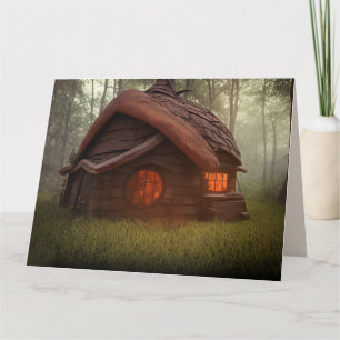 HÜTTE IM WALD KUNST DENKEN AN SIE KARTEN