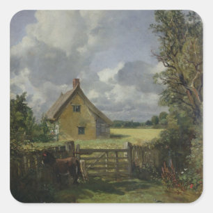 Hütte in Cornfield, 1833 Quadratischer Aufkleber
