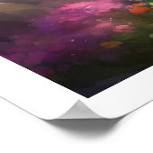 Hütte in den Bergen strömen Wildblumen leuchten Poster (Ecke)