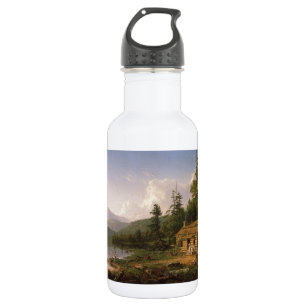 Hütte in den Wäldern Trinkflasche