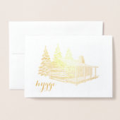 Hütte in der Goldfolie aus Holz Folienkarte (Vorderseite mit Umschlag)