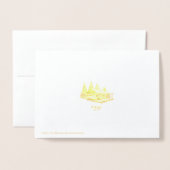 Hütte in der Goldfolie aus Holz Folienkarte (Rückseite mit Umschlag)