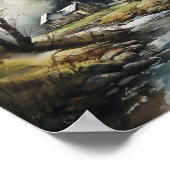 Hütte in der Waldlandschaft Poster (Ecke)