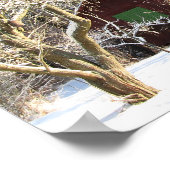 Hütte in einem weißen Wald Poster (Ecke)