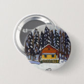 Hütte in Schnee Button (Vorne & Hinten)
