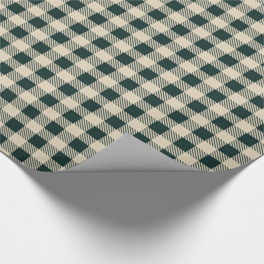Hütte Kariert Grün Geschenkpapier (Ecke)
