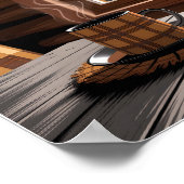 Hütte Karierter Kaffee Herbstwald Rustikale Zuhaus Poster (Ecke)