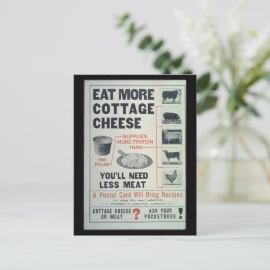 Hütte Käse essen - Vintag Postkarte (Stehend Vorderseite)