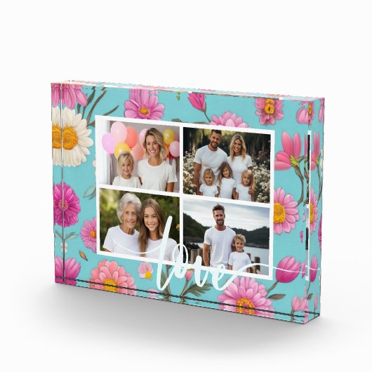 Hütte-Kern Blumenblütenfarben Rosa Blume 4 Fotoblock (Rechts)