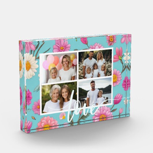 Hütte-Kern Blumenblütenfarben Rosa Blume 4 Fotoblock (Links)