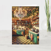 Hütte Kitsch Holiday Retro Weihnachten Karte (Vorderseite)