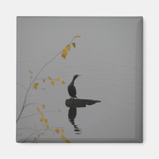 Hütte Lake Cormorant Bird Magnet (Vorne)