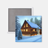Hütte Land Nordkiefern Kabine Magnet (Vorderseite/Rückseite)