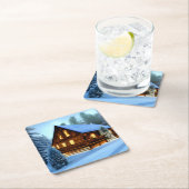 Hütte Land Nordkiefern Kabine Rechteckiger Pappuntersetzer (Vor Ort)