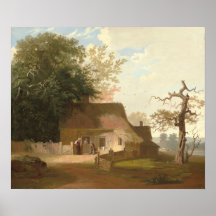 Hütte Landschaft - George Bingham Fine Art Poster