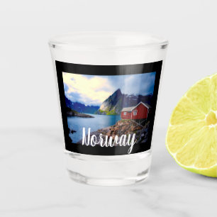 Hütte Landschaftliches Norwegen Schnapsglas