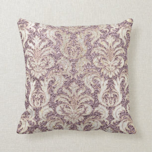 Hütte Lavande Amethyst Damask Gray Pearl Glitzer Kissen