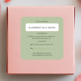 Hütte Law Bakery Ingredients and Allergen Label Quadratischer Aufkleber