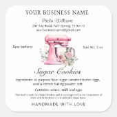 Hütte Law Food Bakery Label Quadratischer Aufkleber (Vorderseite)