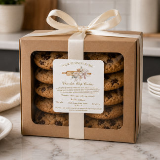 Hütte Law Label Zuhause Bakery Ingredients Aufkleb Quadratischer Aufkleber