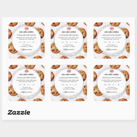 Hütte Lebensmittelgesetz Aufkleber für Backwaren (Blatt)