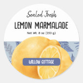 Hütte Lemon Marmalade Etikett Runder Aufkleber (Vorderseite)