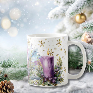 Hütte Lila Candle Weihnachtszeit Tasse