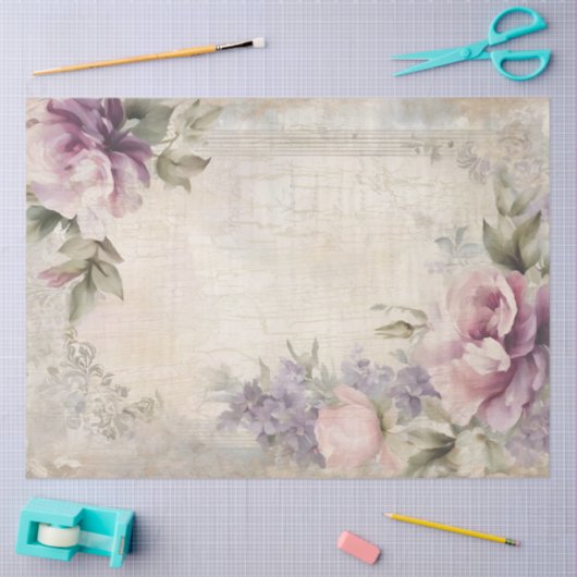 Hütte Lilac Floral Lavender Ephemera Decoupage Seidenpapier (Basteln)