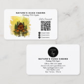 *~* Hütte Lodge Cabin Miete QR AP49 LOGO Visitenkarte (Vorne/Hinten)